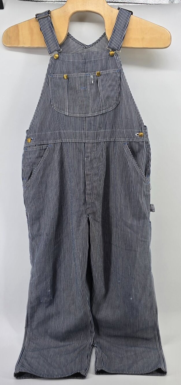 Sears Vintage Hickory Stripe Denim Bib Overalls Mens 38x28 Size Waist 38